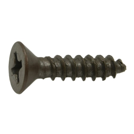 Sheet Metal Screw, #6 X 5/8 In, Antique Copper Steel Flat Head Phillips Drive, 40 PK